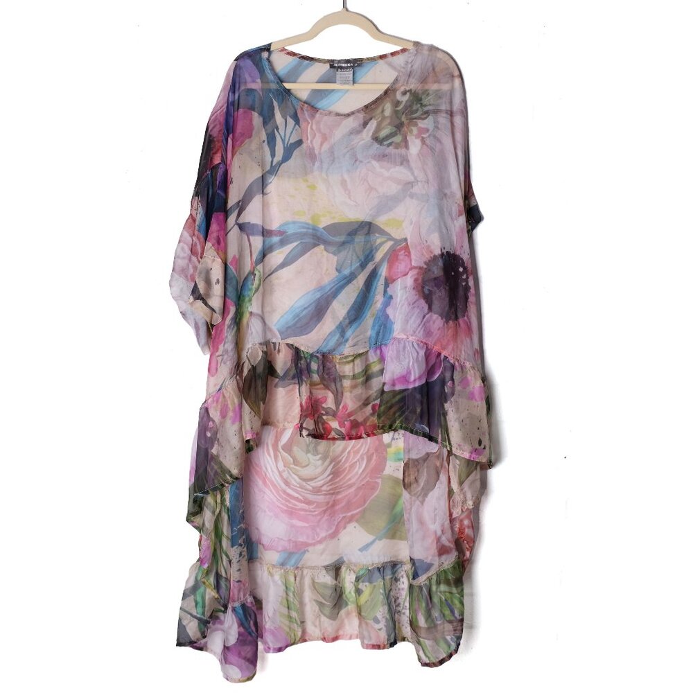 Alembika Floral Sheer Hi Low Tunic